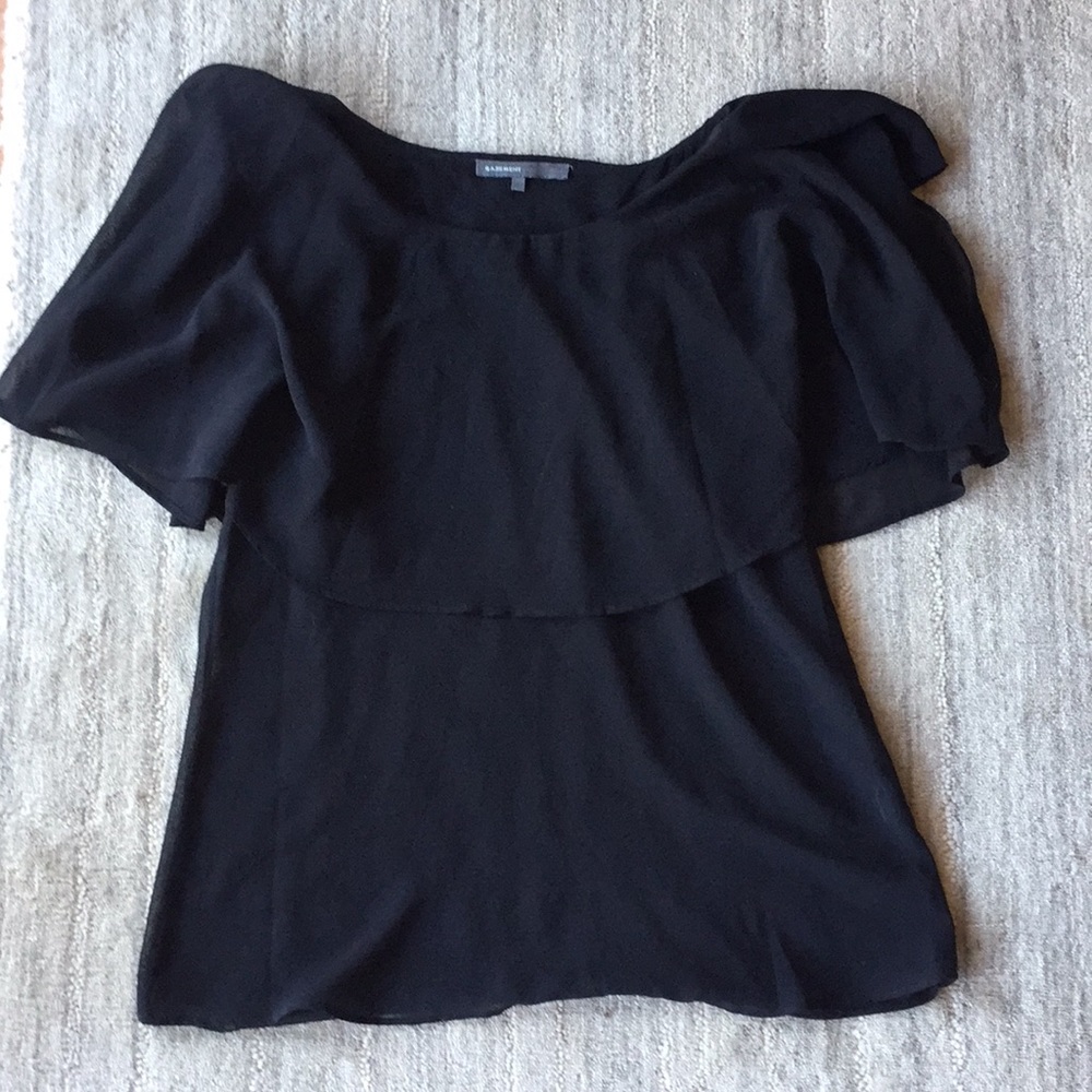 Black layered sheer blouse